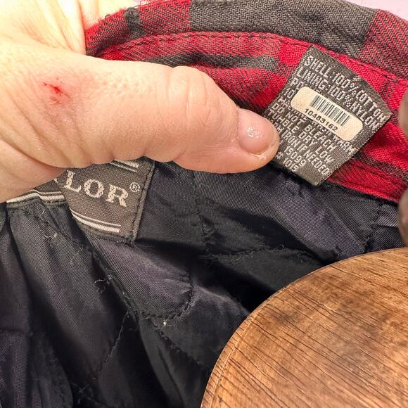 David Taylor Shirt Men's XLT Red Black Plaid Flannel Jacket Quilt Lined Trucker - Picture 4 of 6